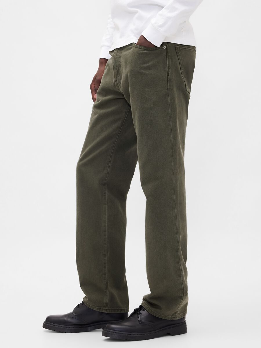 Pantaloni verde in cotone Uomo_3