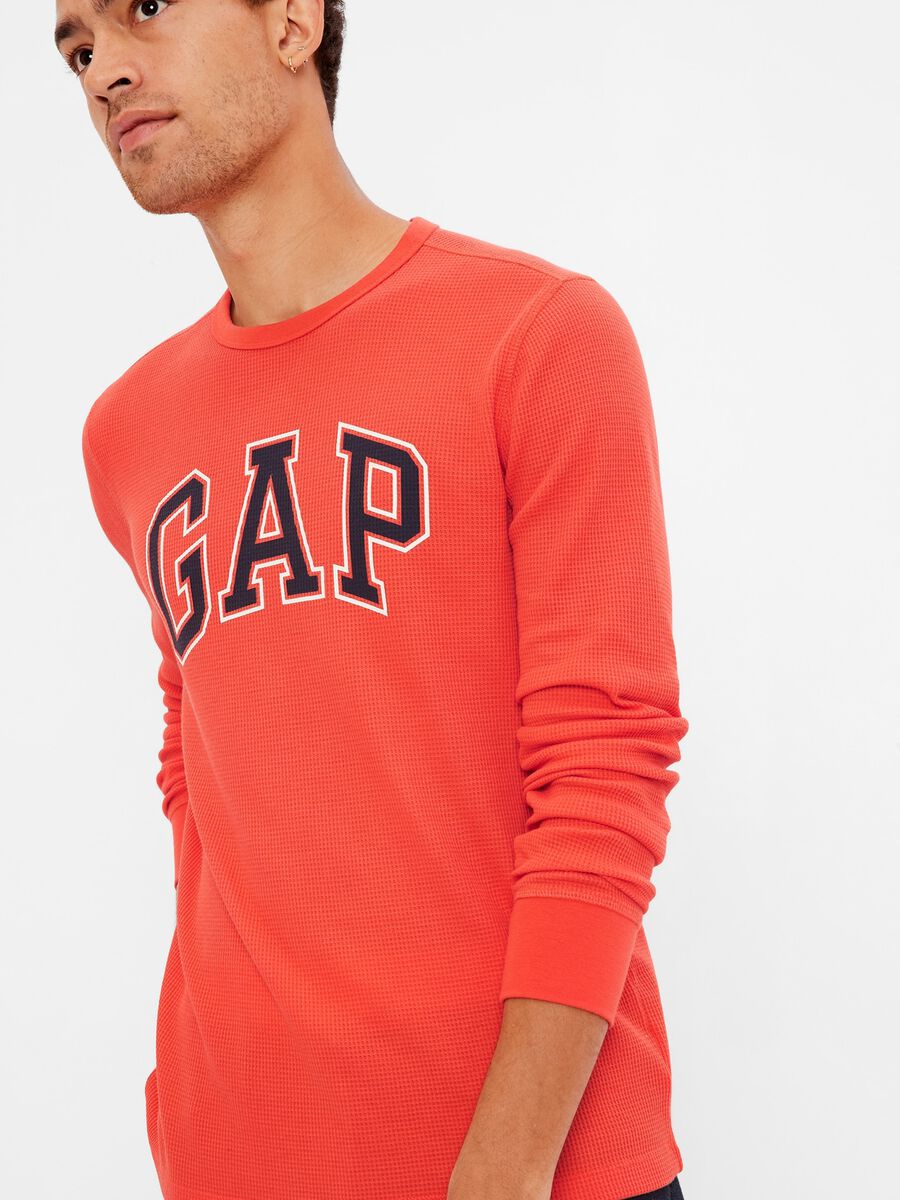 T-shirt with waffle weave and logo print Man_0