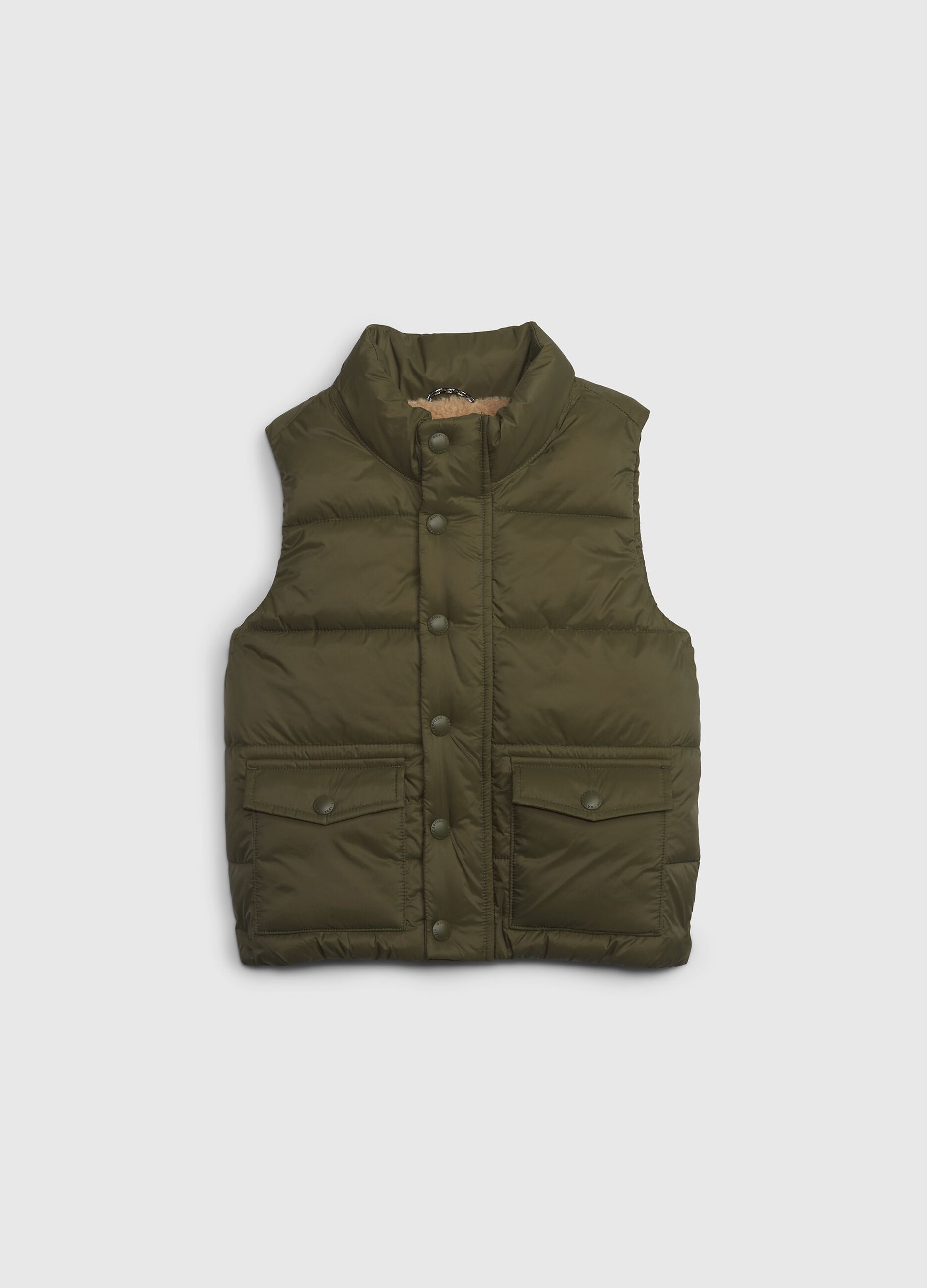 Gilet with sherpa lining