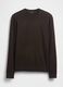 Maglione girocollo marrone in misto cotone_4