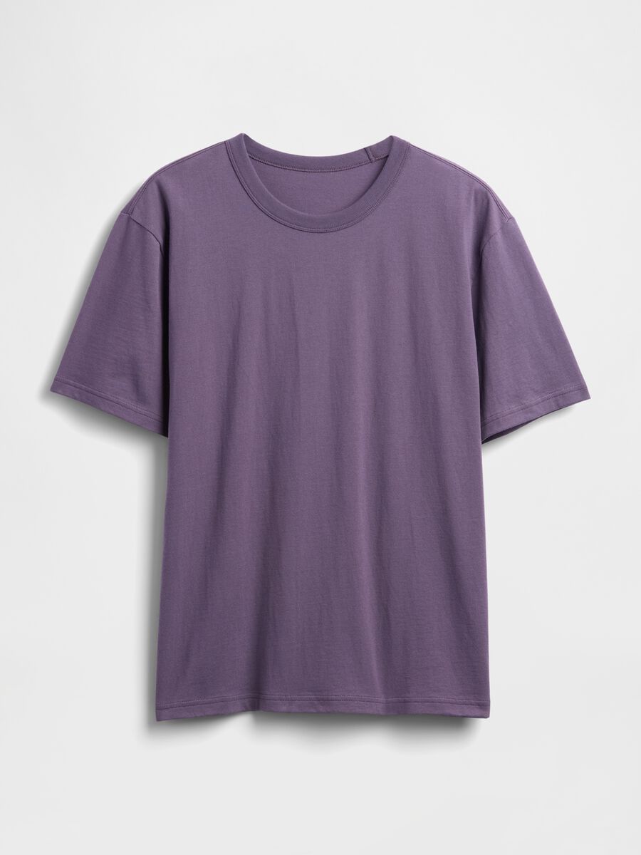 Purple short-sleeve cotton T-shirt Man_4