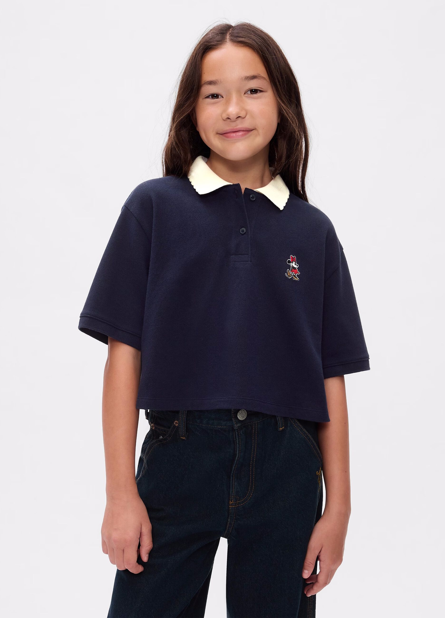 GAP x DISNEY Polo cropped fit con ricamo Minnie