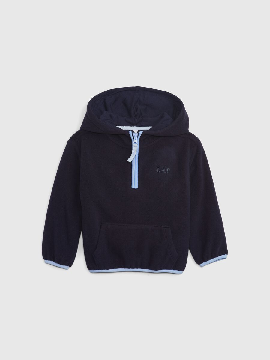 Half-zip sweatshirt in fleece with logo embroidery Newborn Boy_0