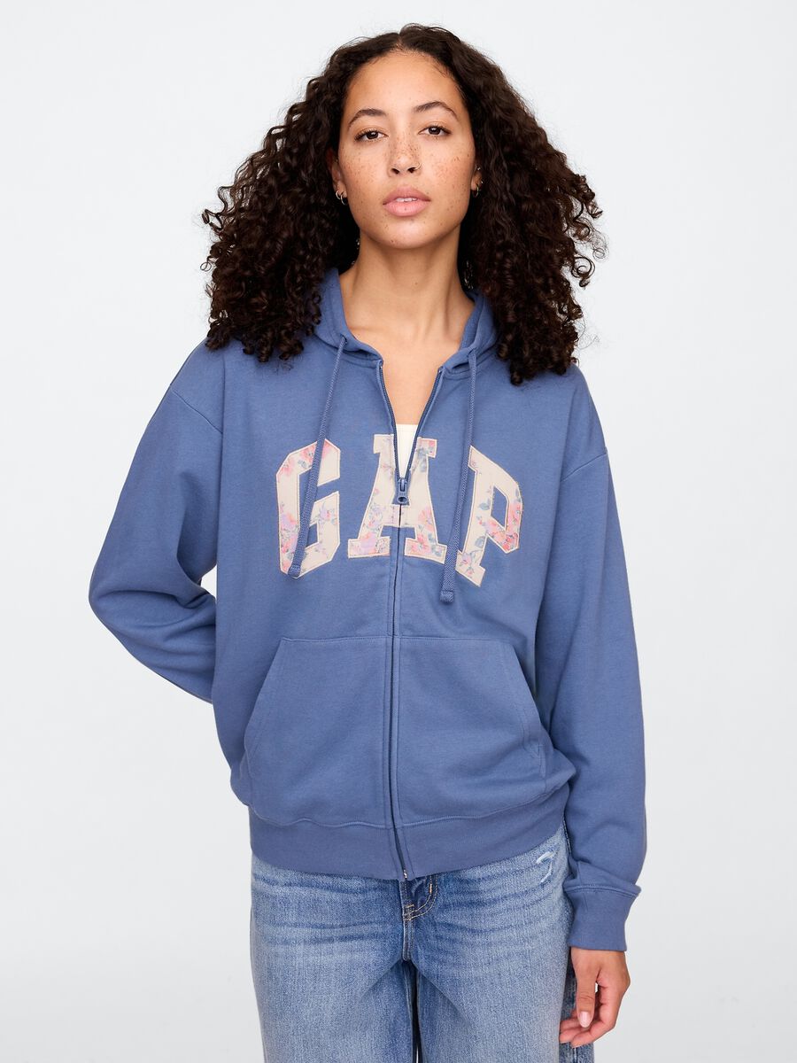 Hooded full-zip sweatshirt Woman_0