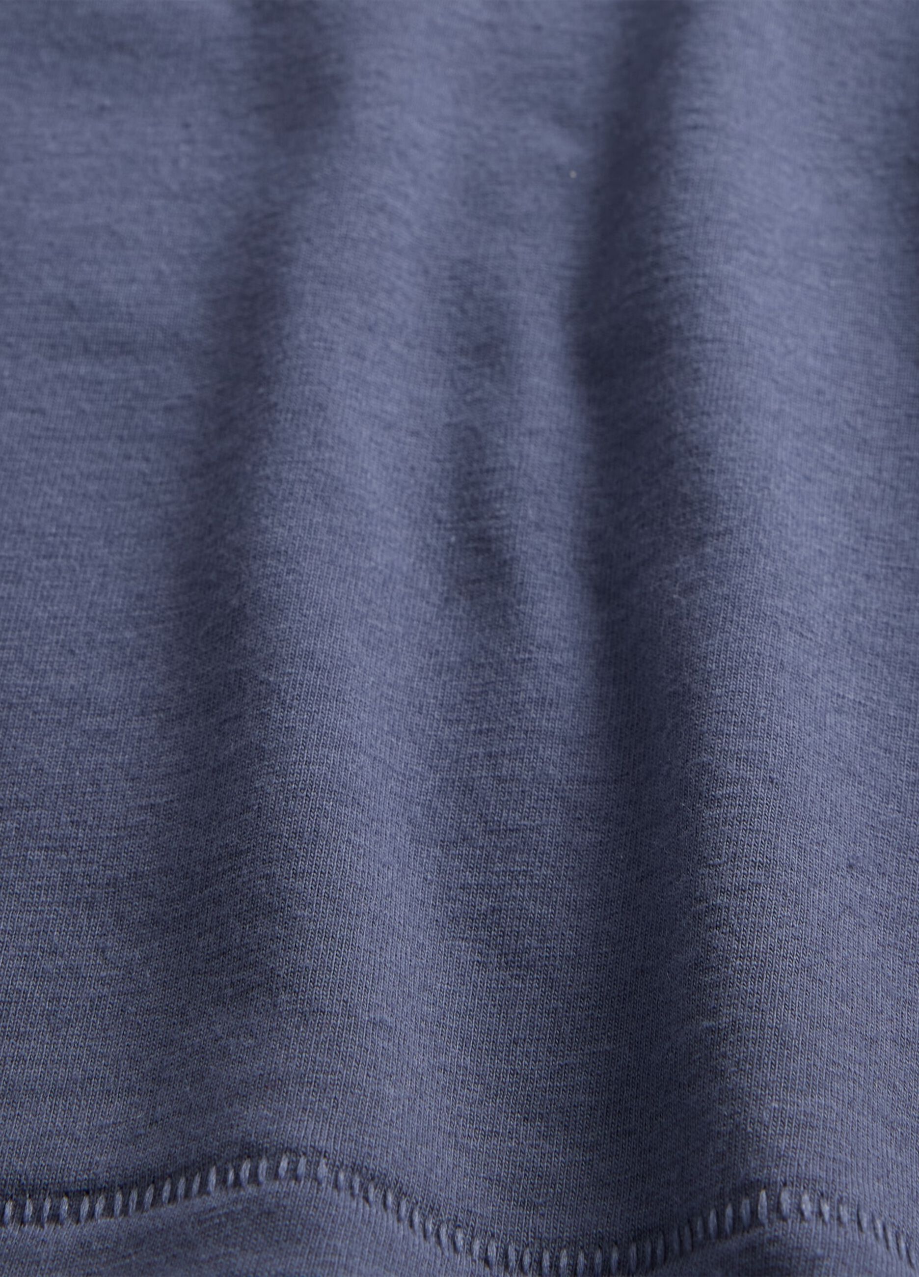 T-shirt blu elasticizzata a maniche corte_4