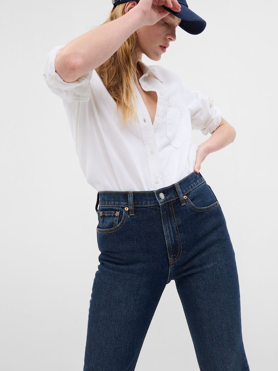 Jeans straight fit a vita alta Donna_2