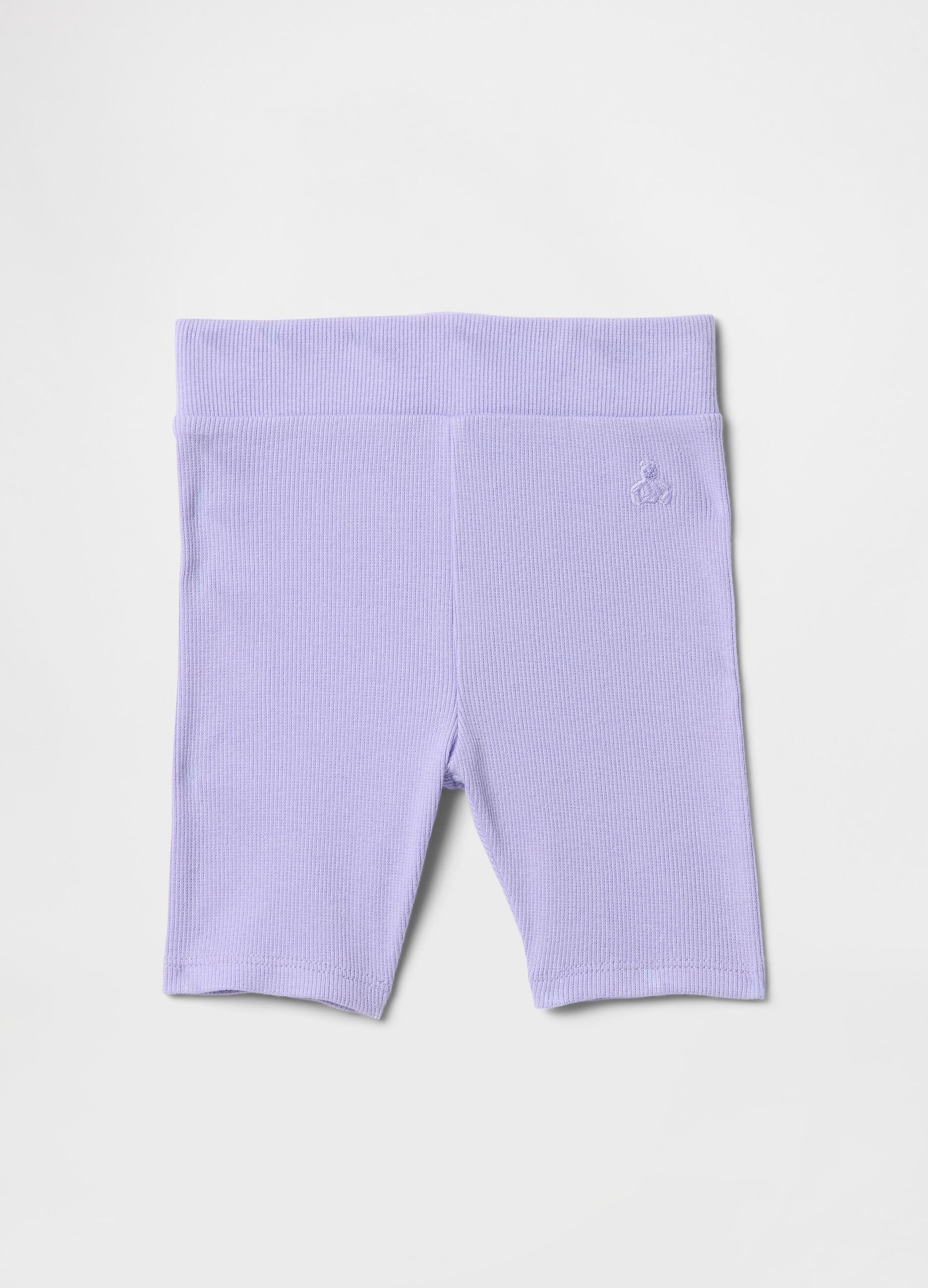 Pantaloncini corti viola a costine_1