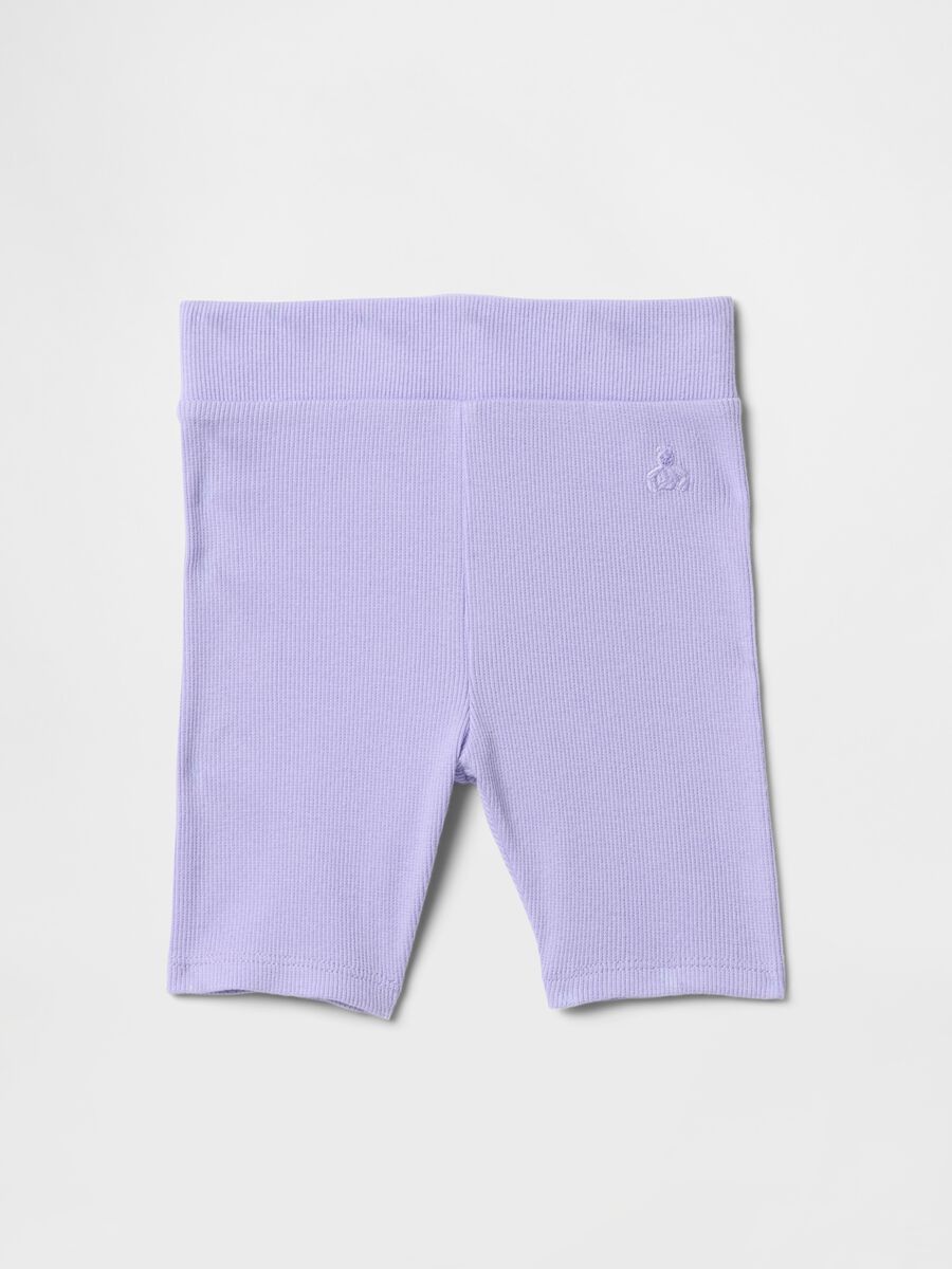 Pantaloncini corti viola a costine Baby Girl_1