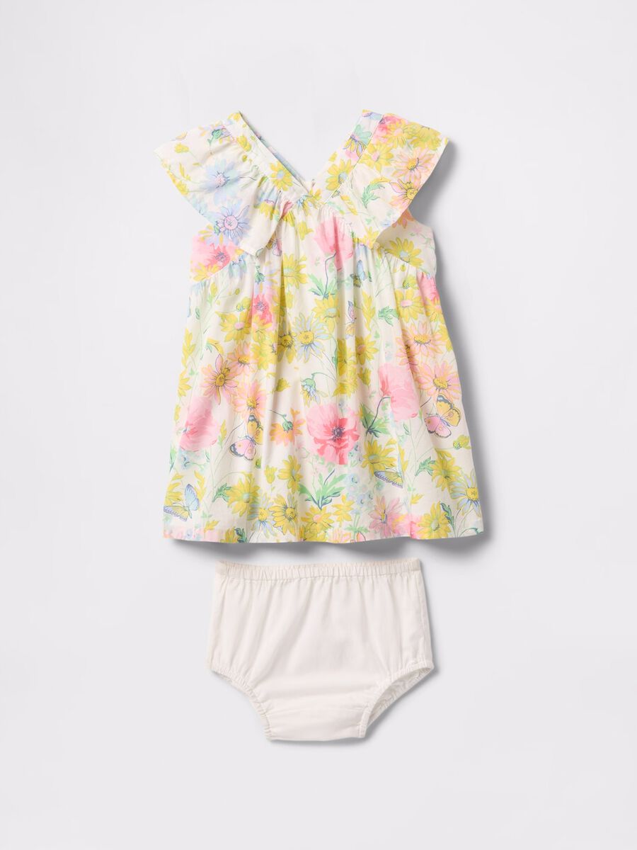 Vestito scamiciato a fiori multicolore in cotone Gap Kids Bimba_0