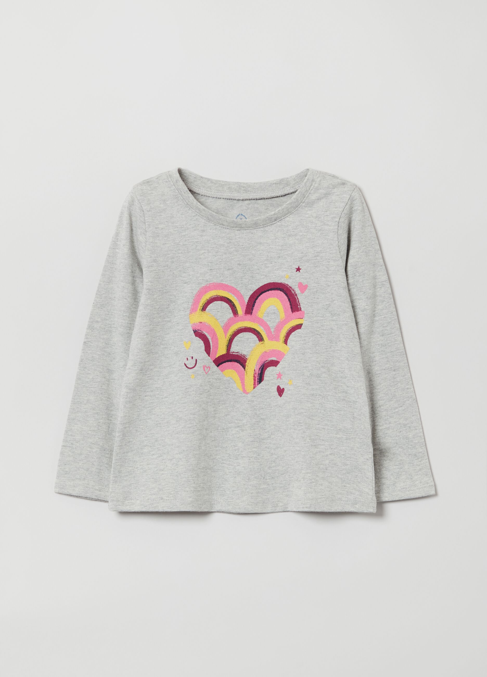 T-shirt a maniche lunghe con stampa cuore