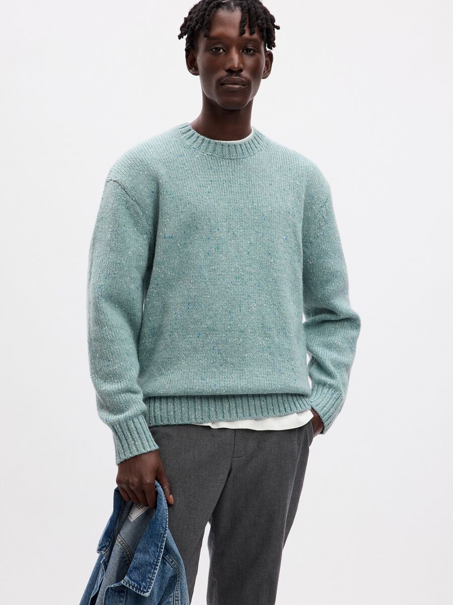 Pullover girocollo con effetto mouline Uomo_0