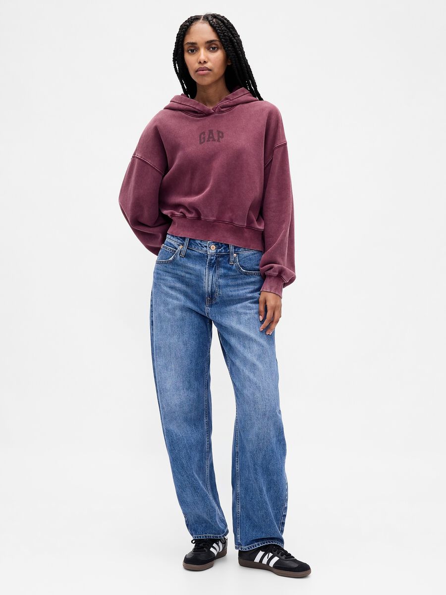 Felpa viola con cappuccio Donna_2