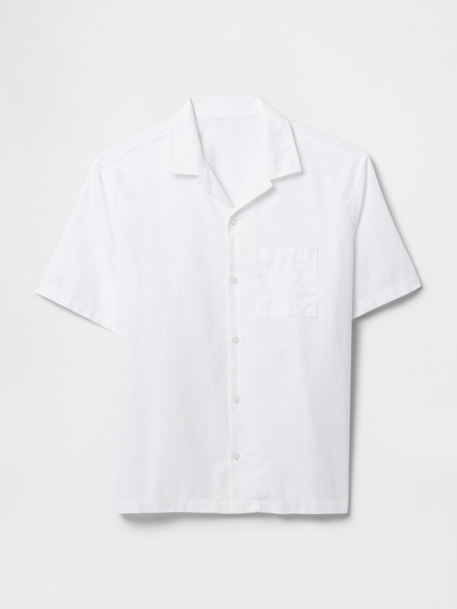 Camicia a maniche corte bianca Gap in lino e cotone Uomo_3