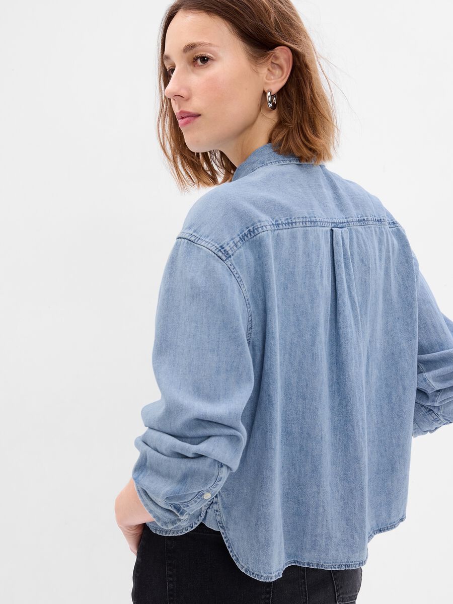 Camicia crop in denim Donna_2