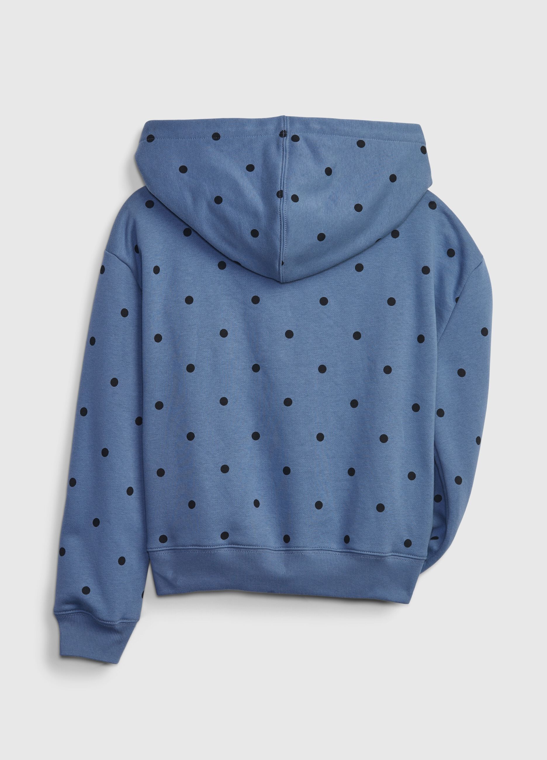 Full-zip in felpa a pois con logo_1