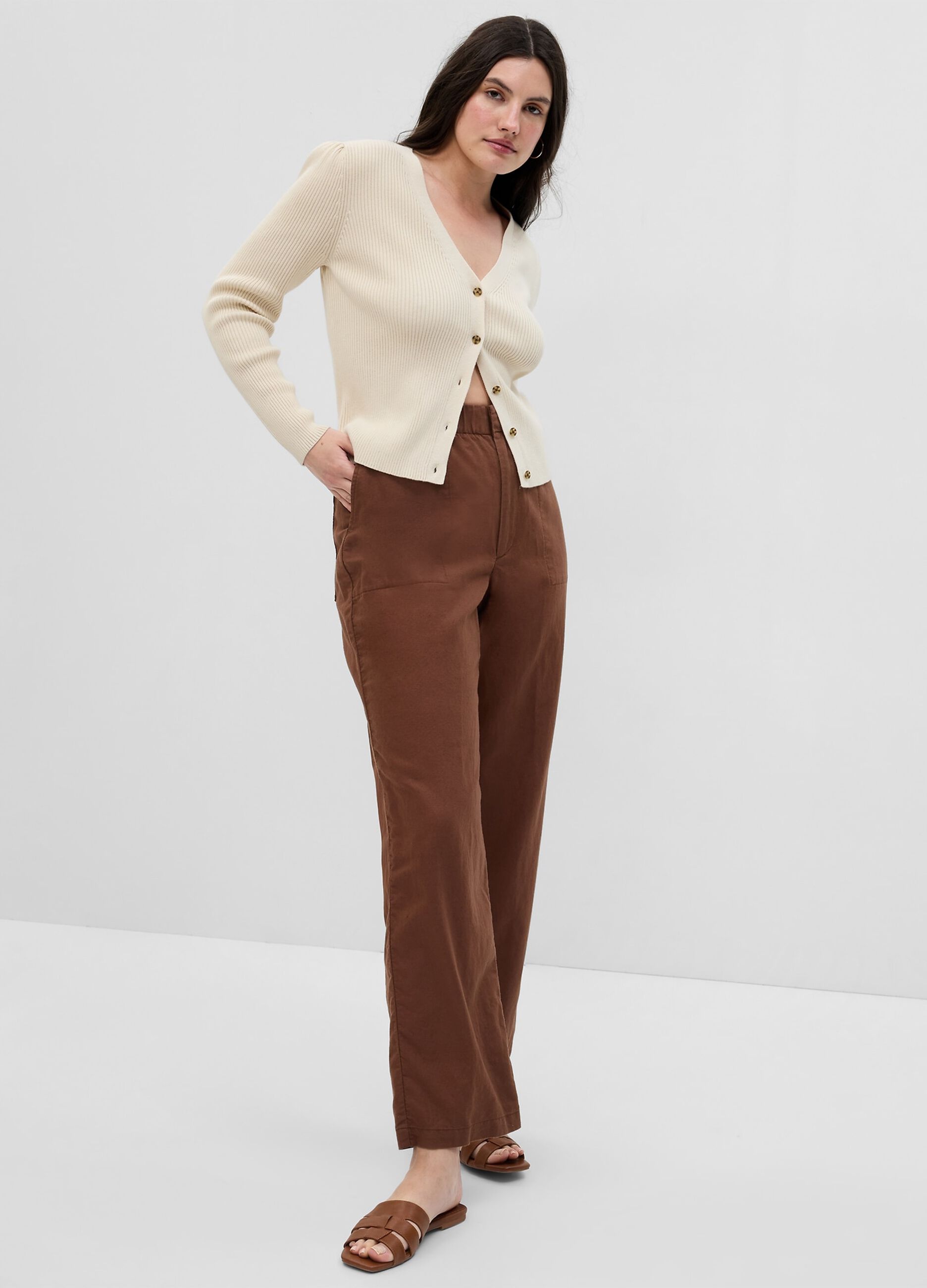 Straight-fit trousers in linen and cotton_3