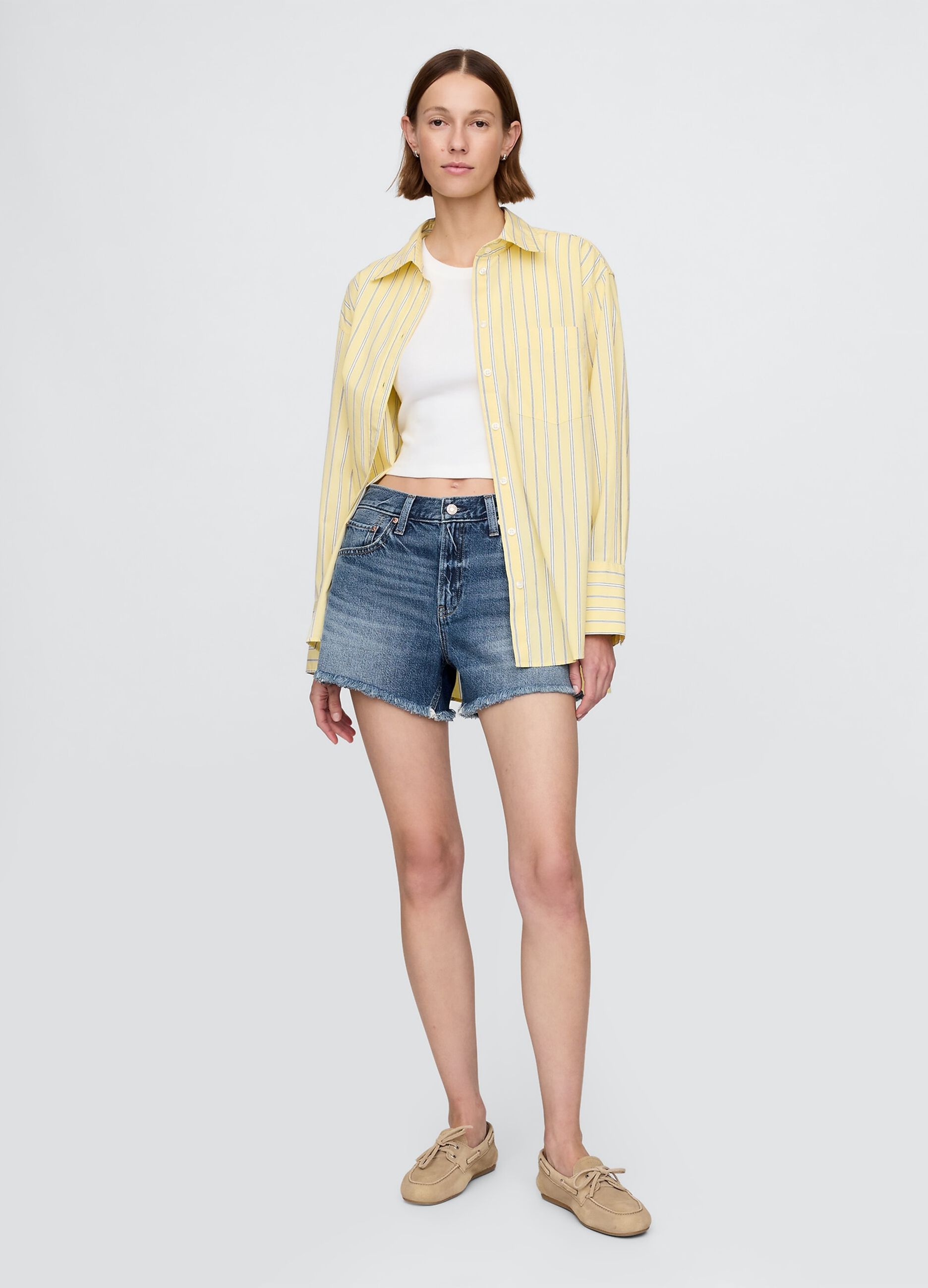 Shorts in denim blu