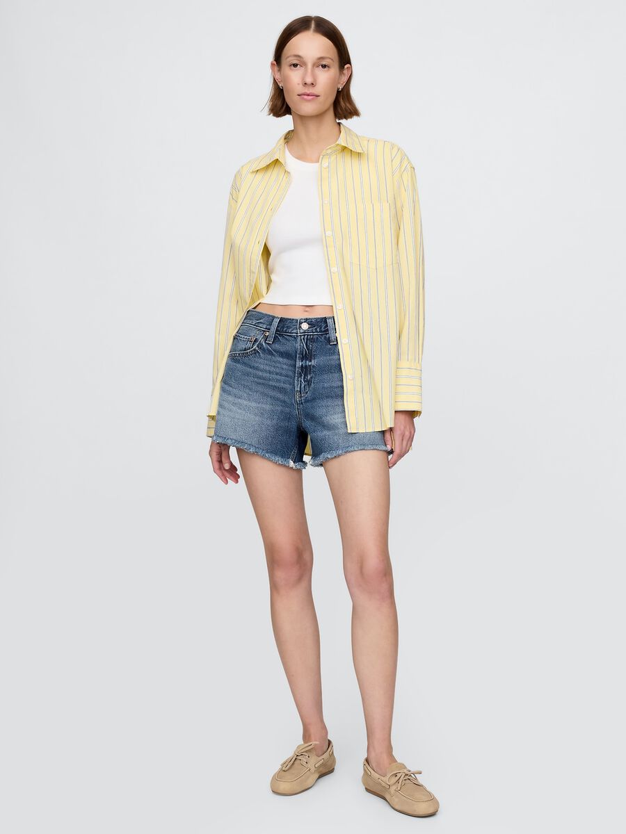Shorts in denim blu Donna_0