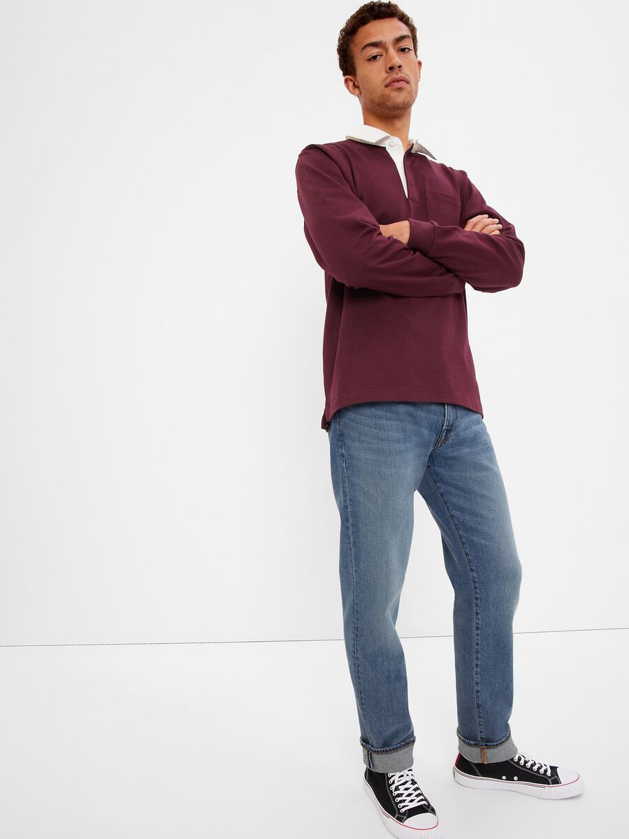 Straight-fit jeans in stretch cotton and Lyocell Man_1