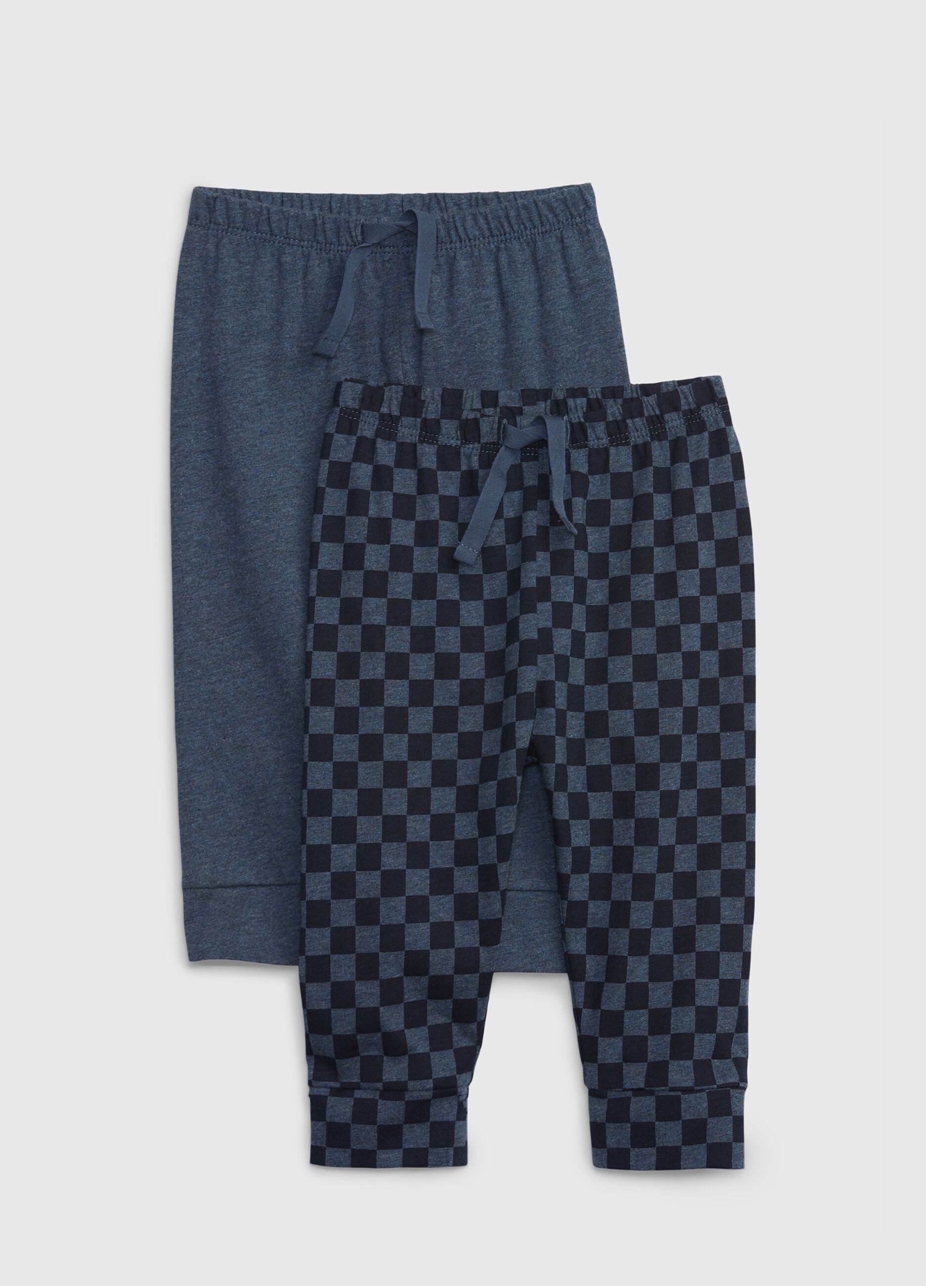 Bipack pantaloni in cotone bio con coulisse