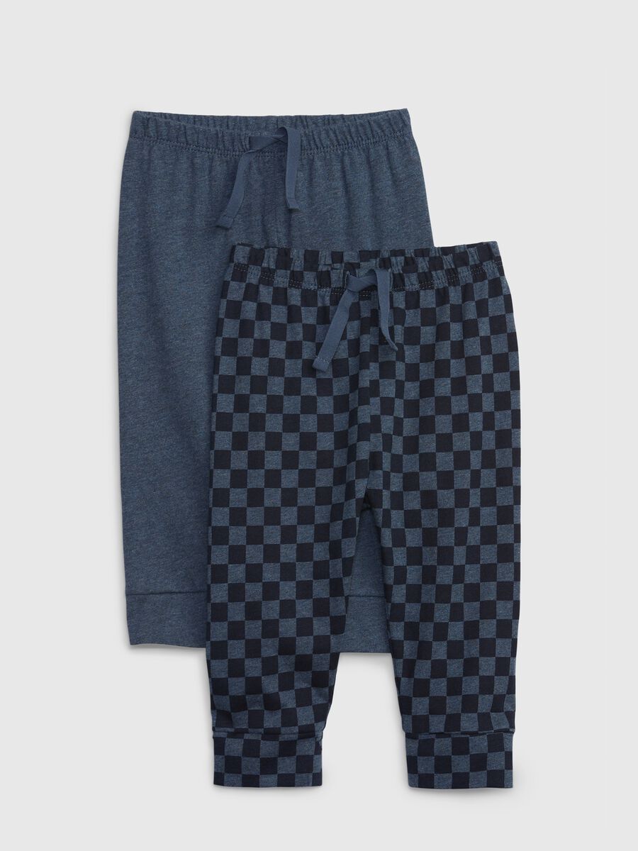 Two-pack organic cotton trousers with drawstring Newborn Boy_0
