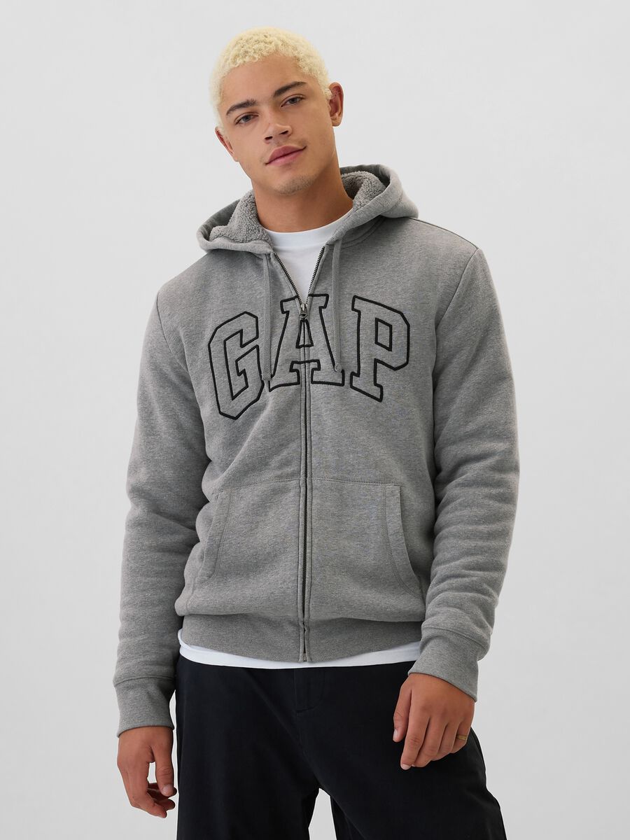 Felpa con cappuccio ricamo logo Uomo_0