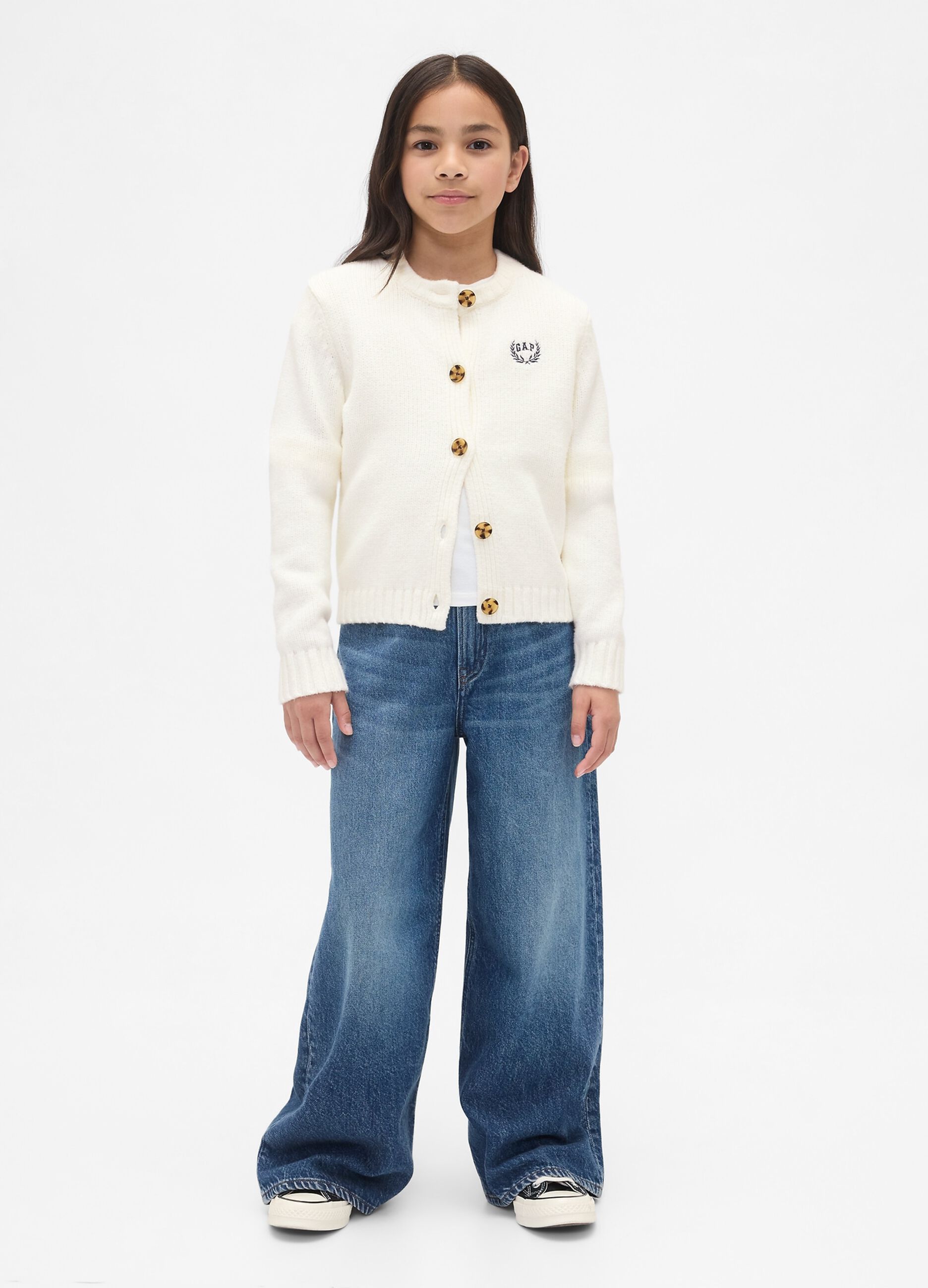 Cardigan bianco in misto cotone_2