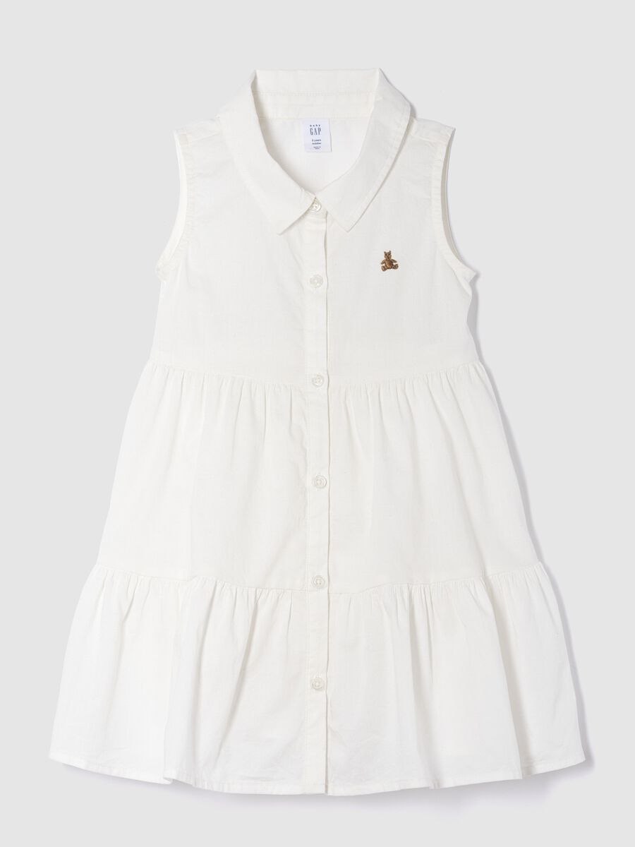 Abito bianco in cotone Gap Kids Bimba_0