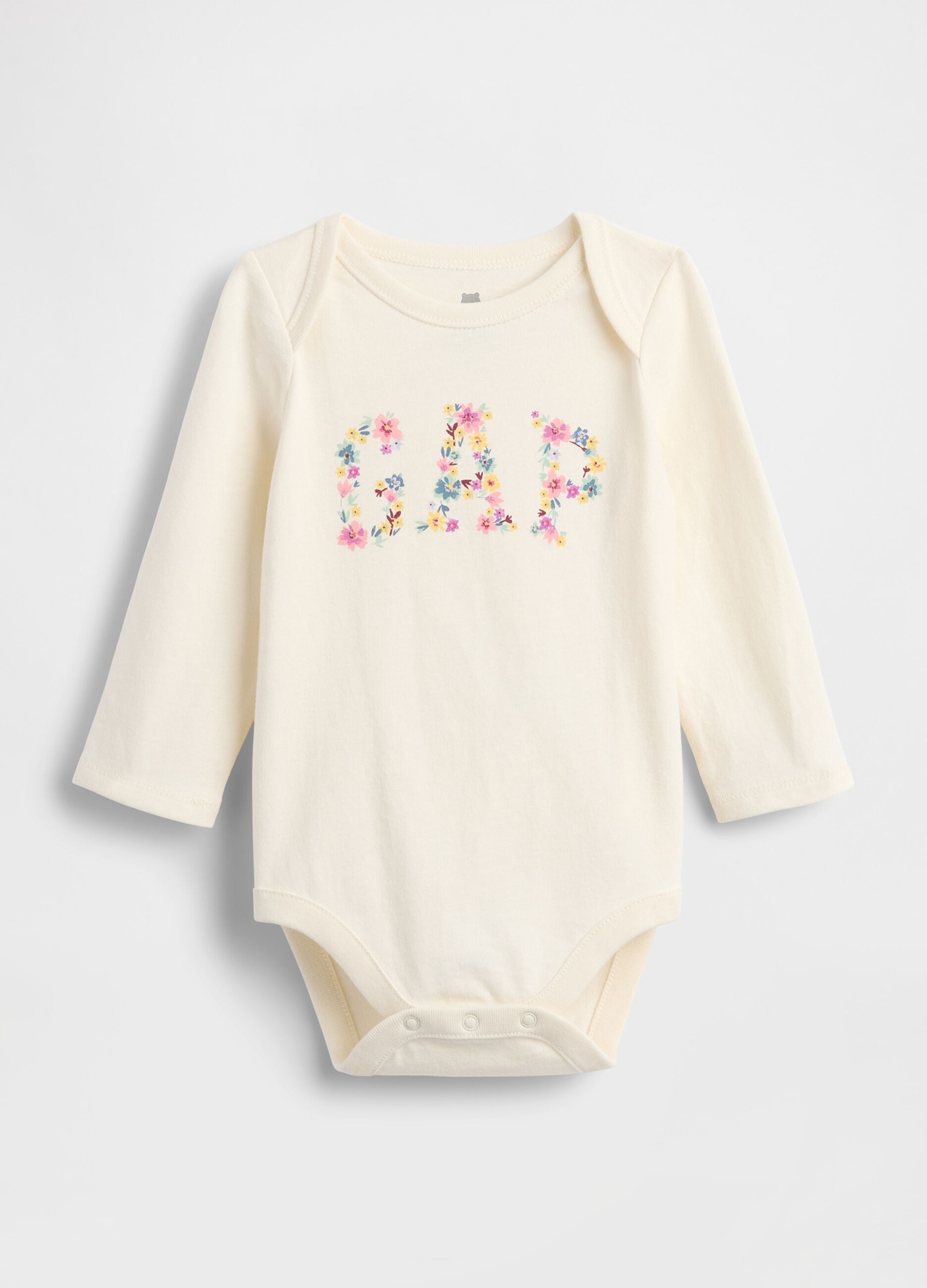 Beige cotton bodysuit with bear print