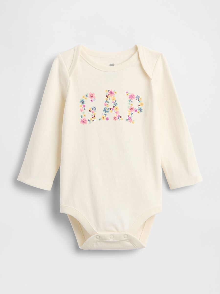Beige cotton bodysuit with bear print Newborn Boy_0