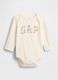 White Cotton Baby Bodysuit_0