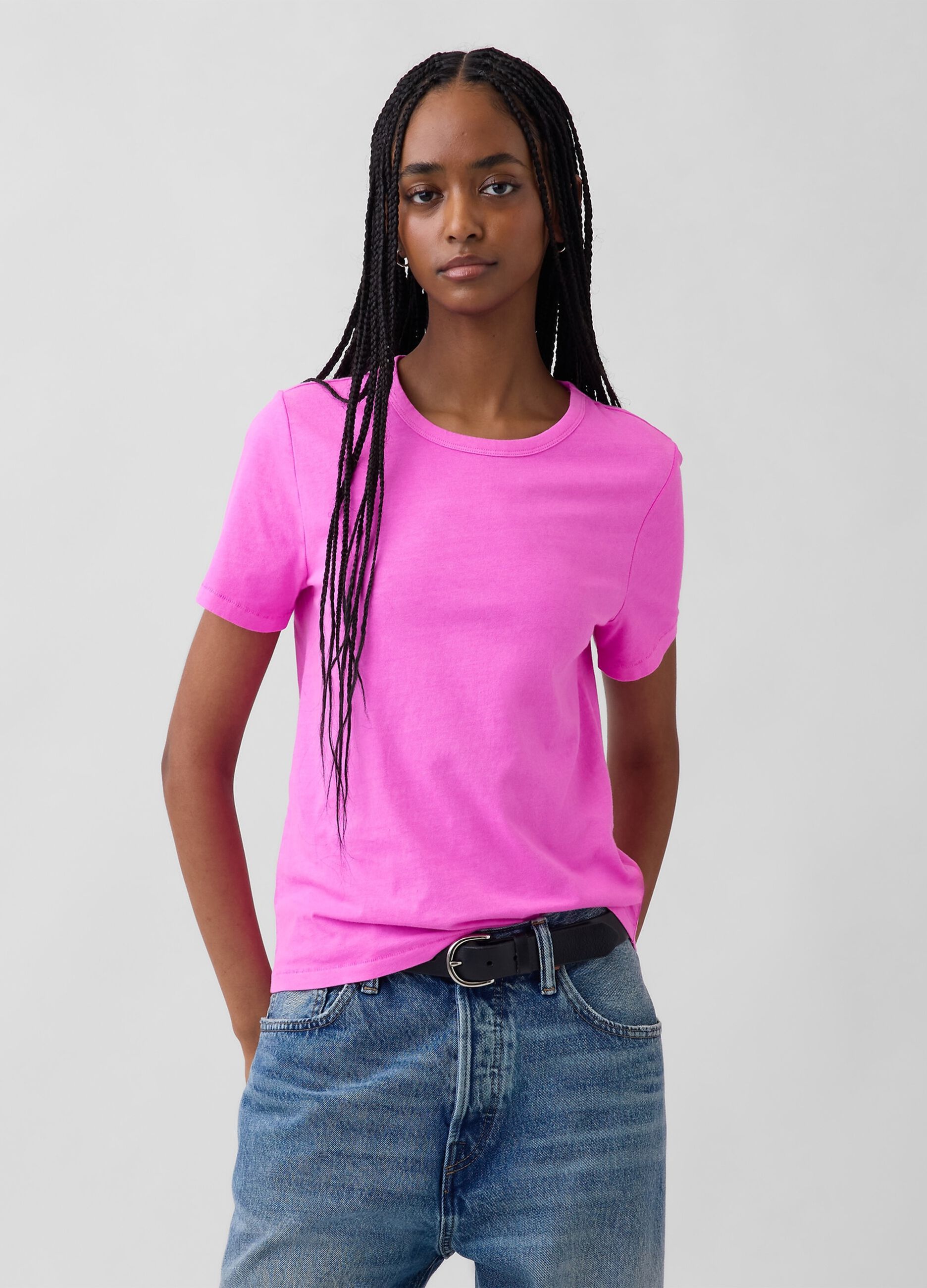 T-shirt in puro cotone rosa regular fit