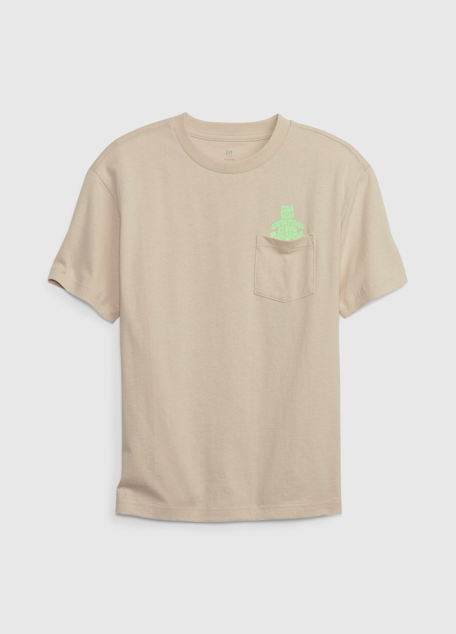T-shirt con taschino e stampa orsetto
