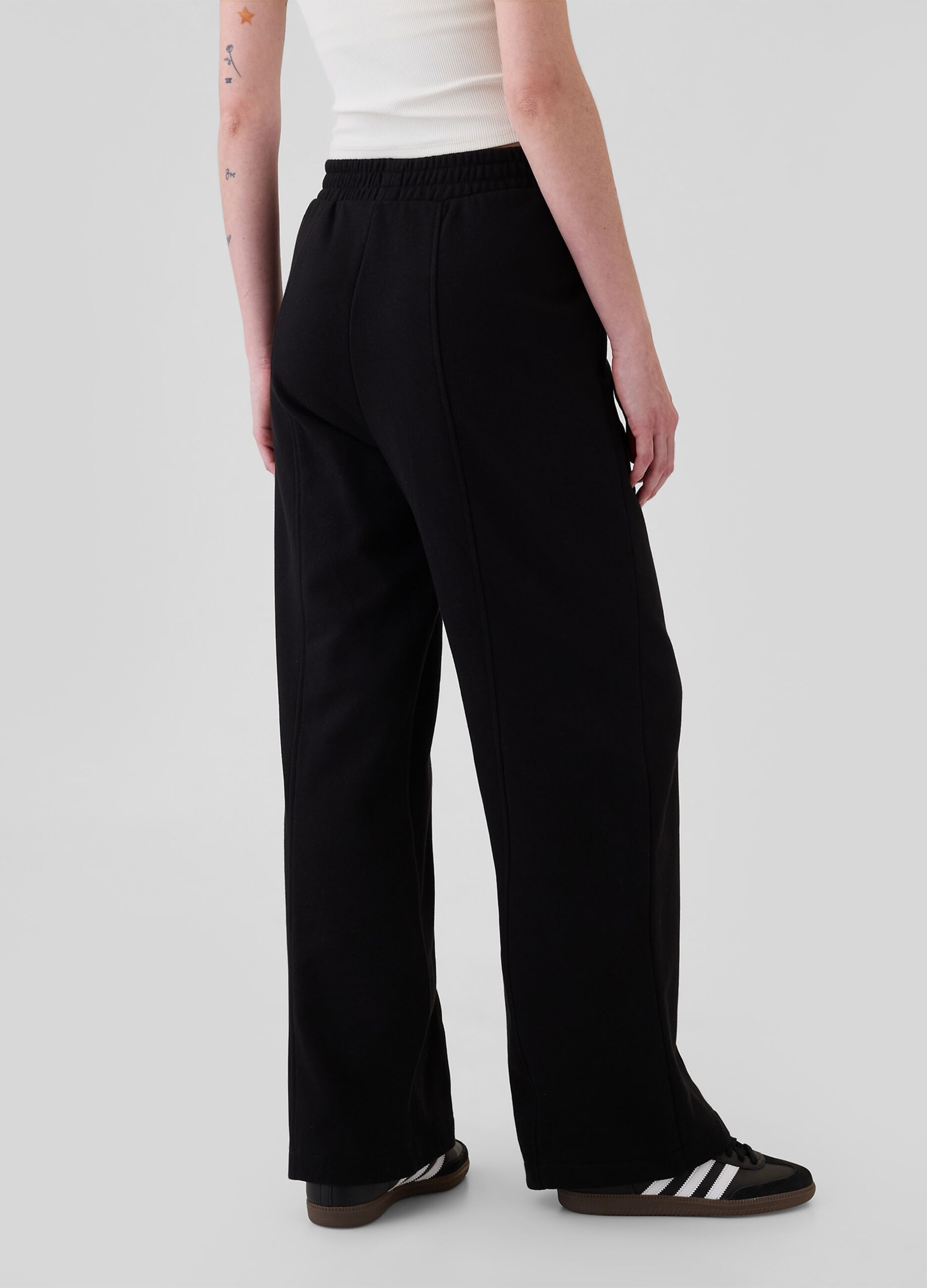 Pantalone joggers straight fit con cuciture in rilievo_2