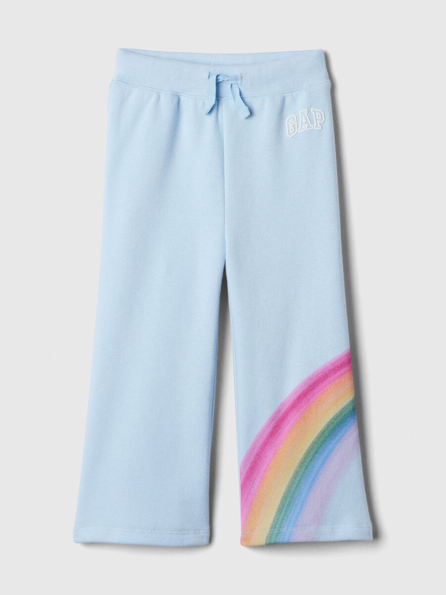 Wide-leg joggers with drawstring and logo print Baby Girl_0