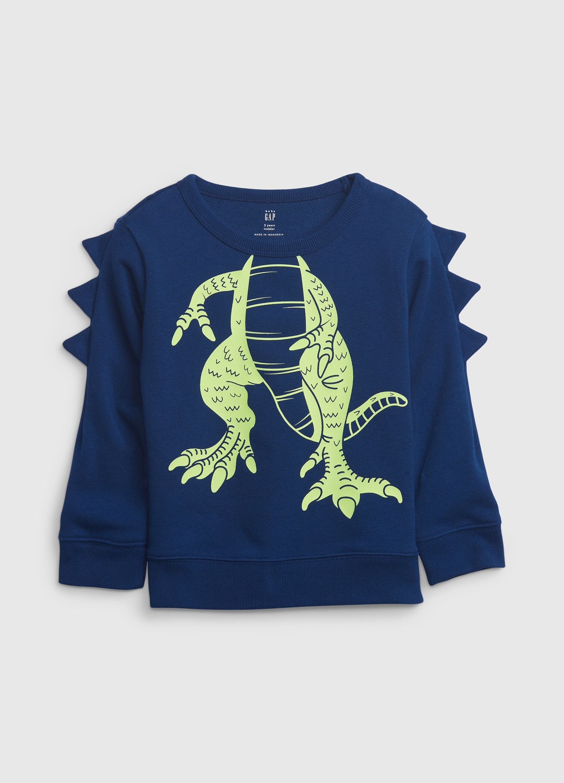 Sweatshirt with dinosaur and crests print