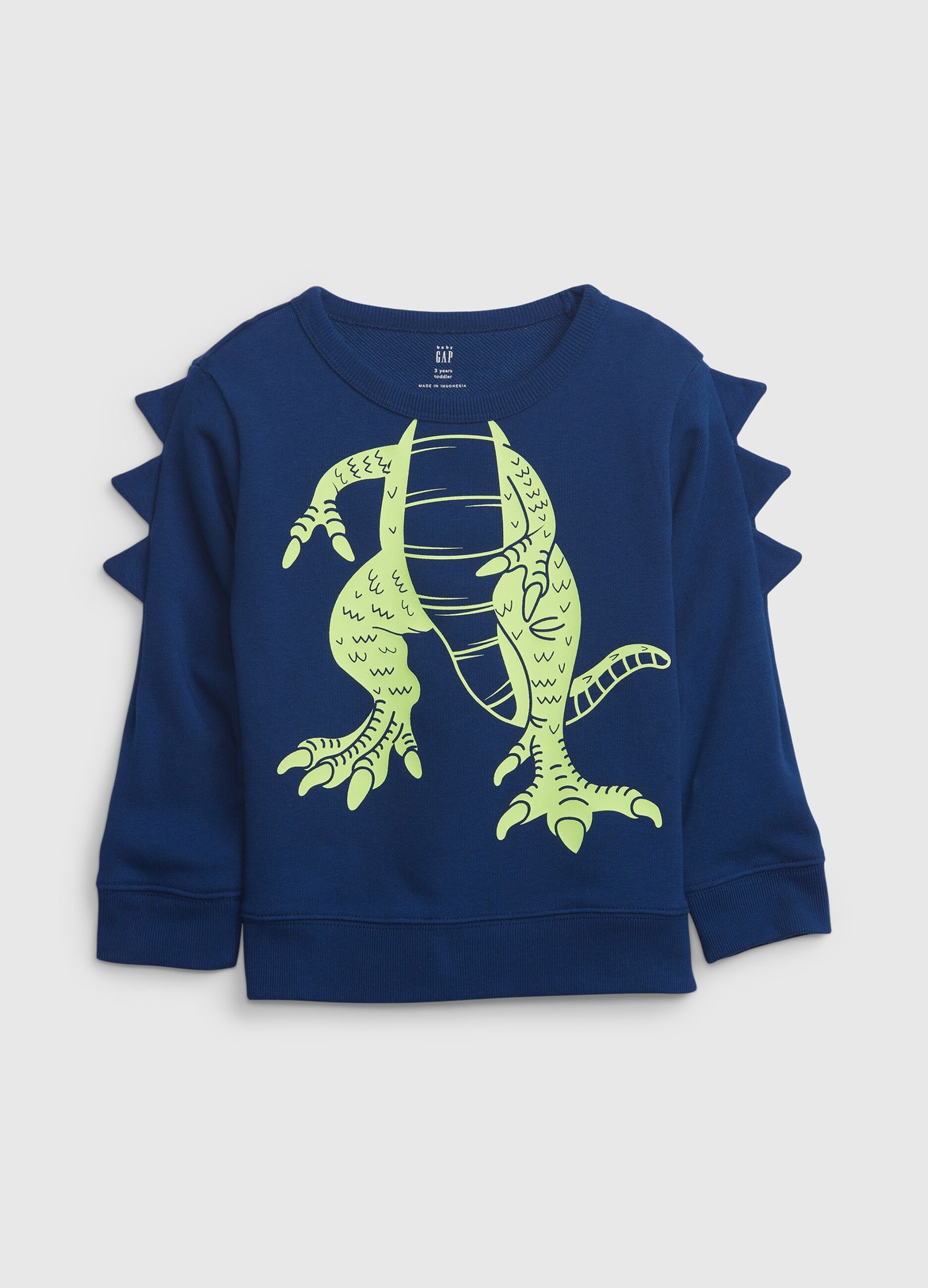 Felpa con stampa dinosauro e creste Neonato