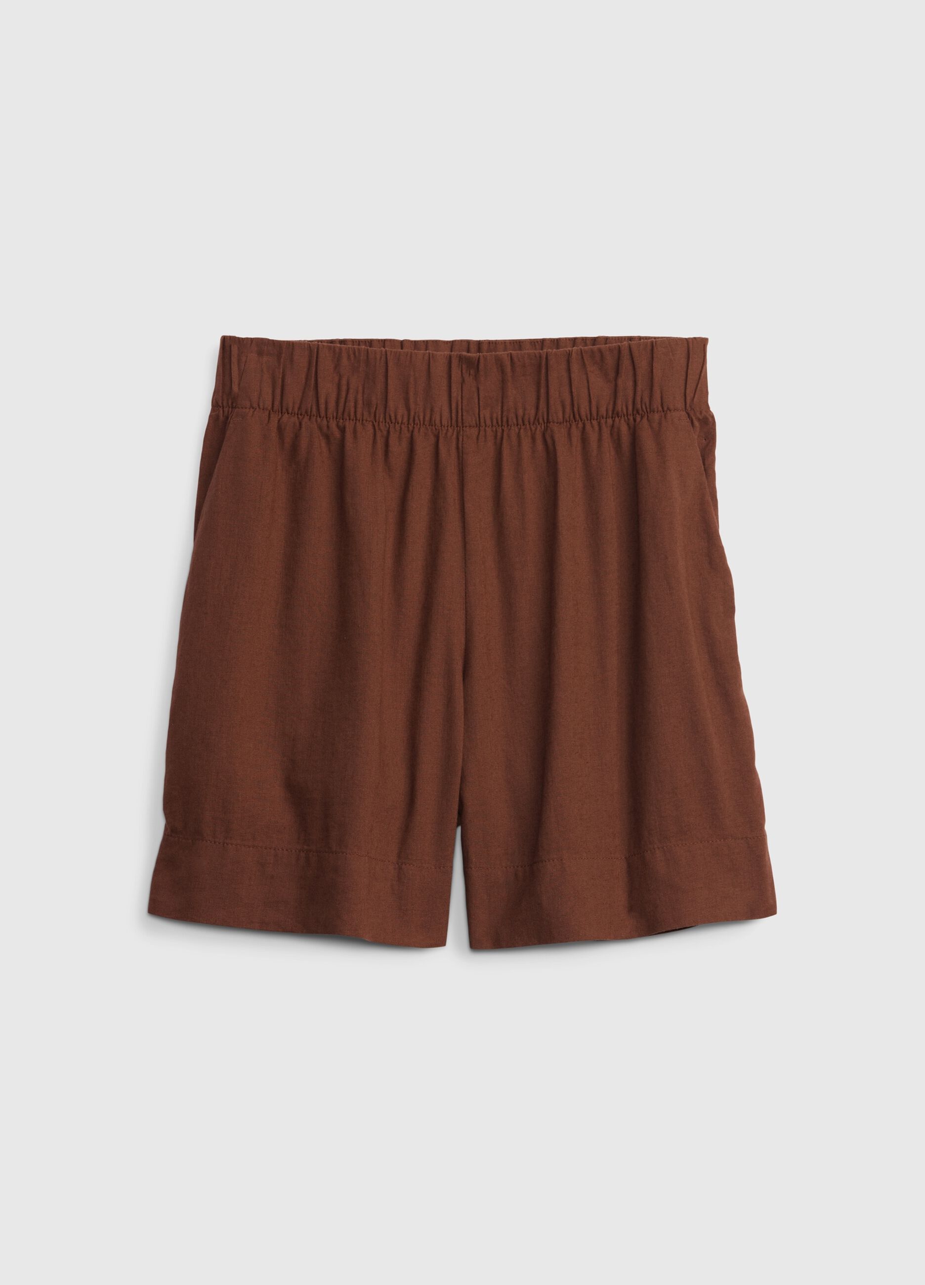 Linen and viscose pull-on shorts_5