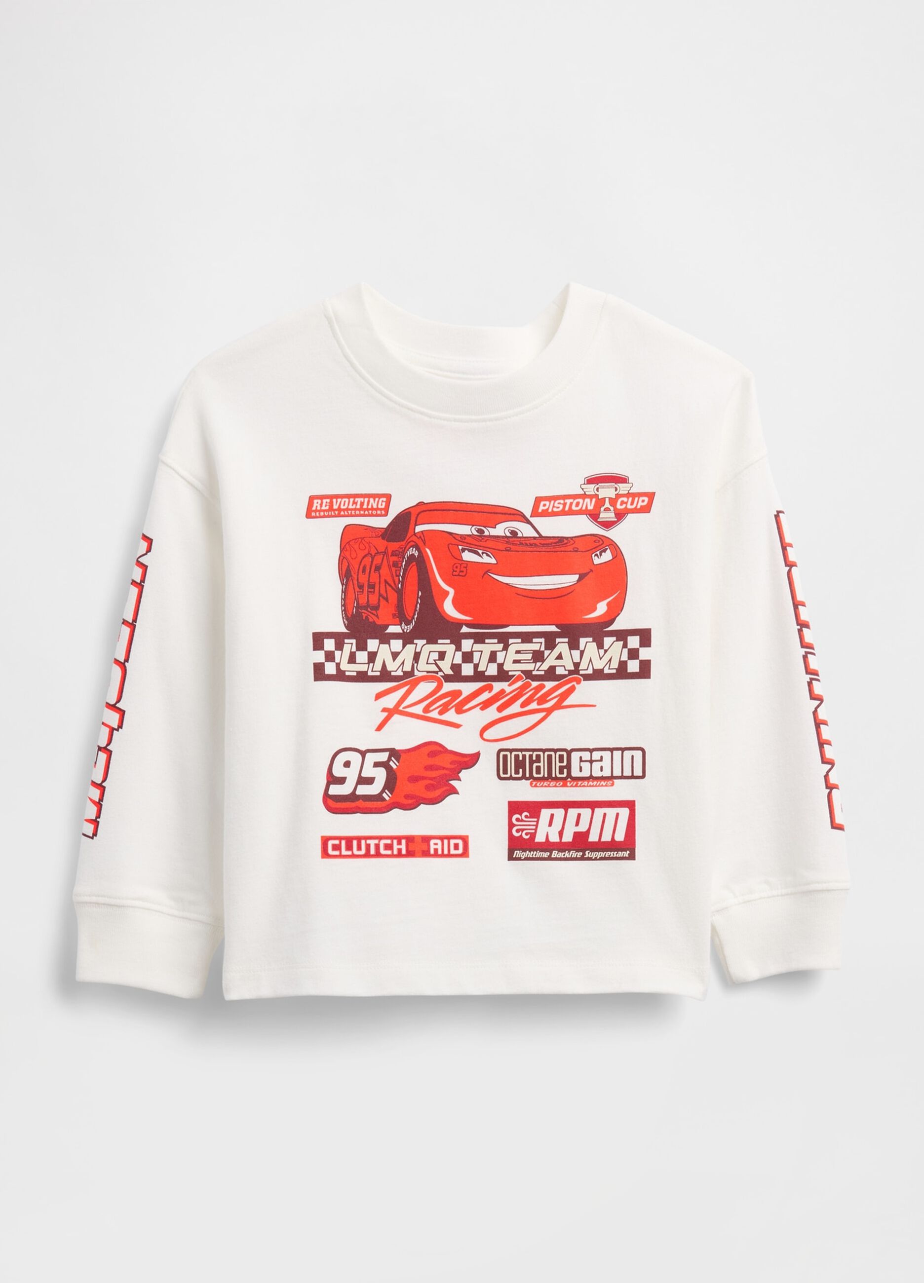 T-shirt bianca a maniche lunghe con grafica