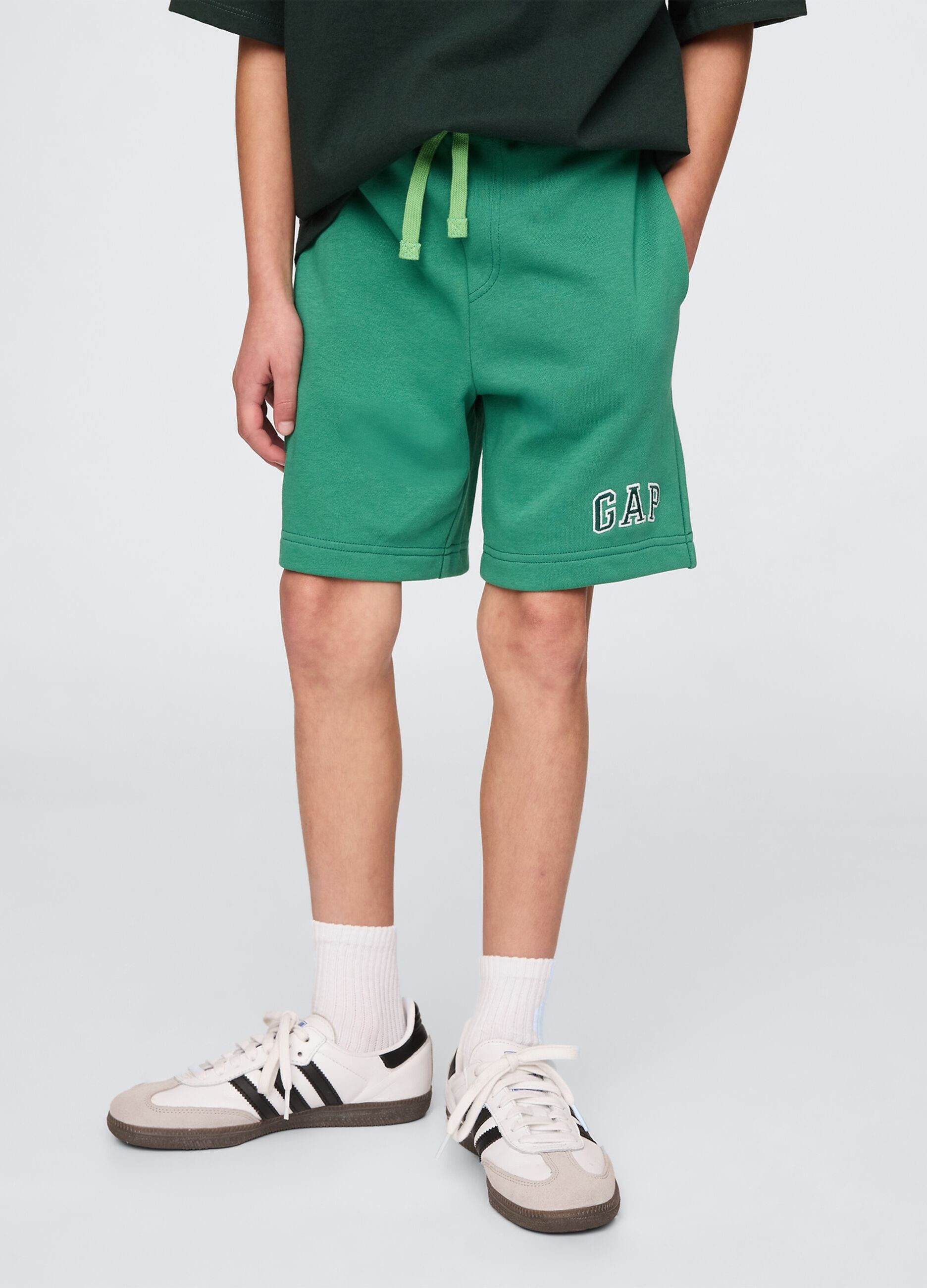 Shorts verdi in misto cotone_1