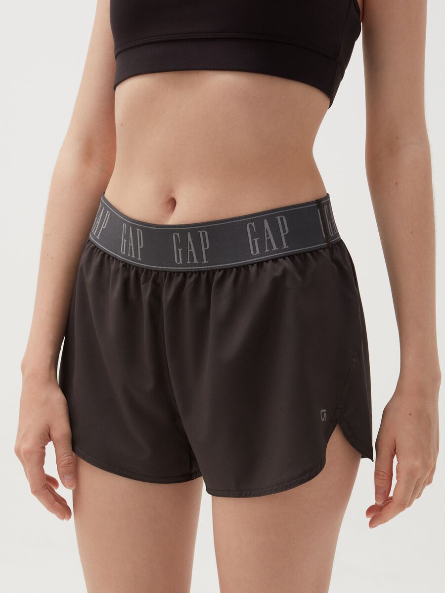 Shorts con logo in vita Donna_1