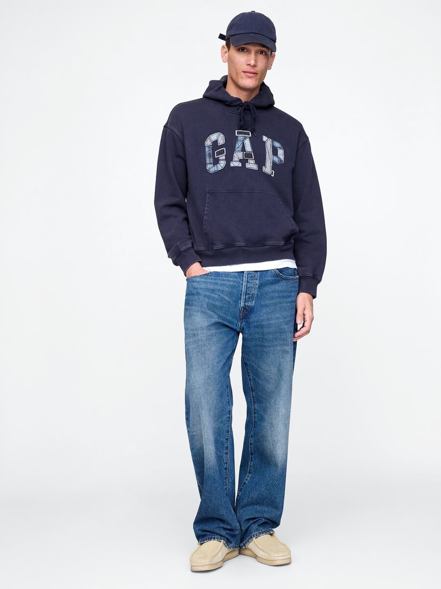 Felpa con cappuccio e patch logo  Uomo_1