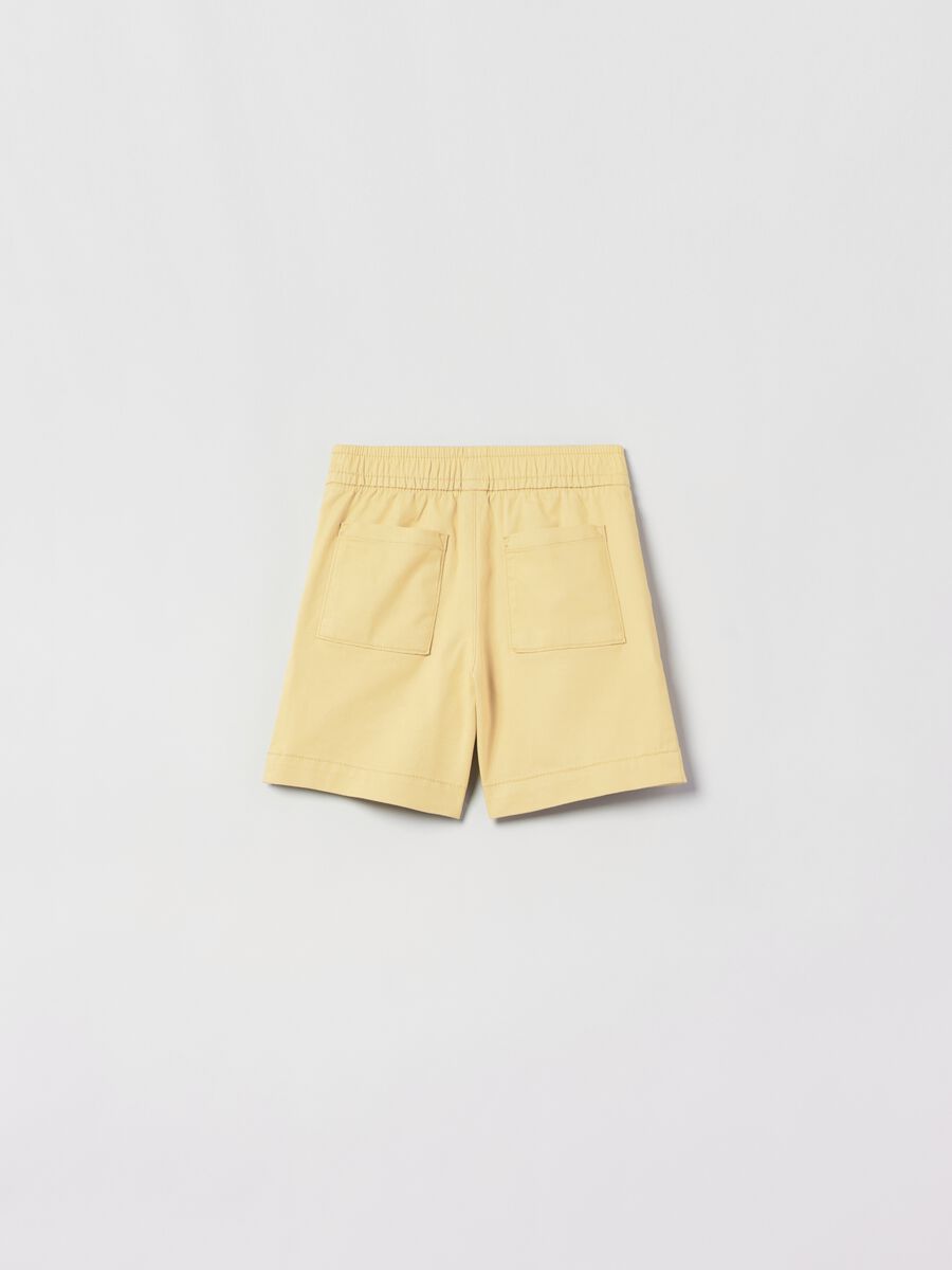 Solid colour Bermuda shorts with drawstring Toddler Boy_1