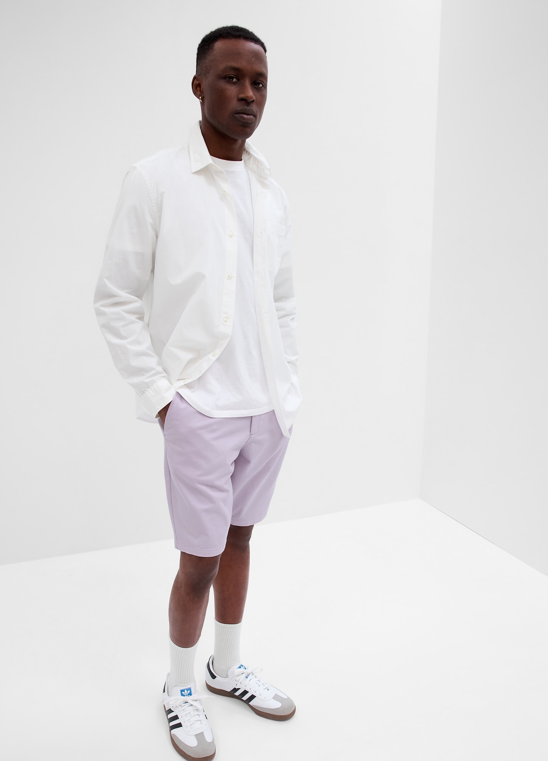 GAP - Bermuda in cotone stretch, Uomo, Viola lilla, Taglia 30