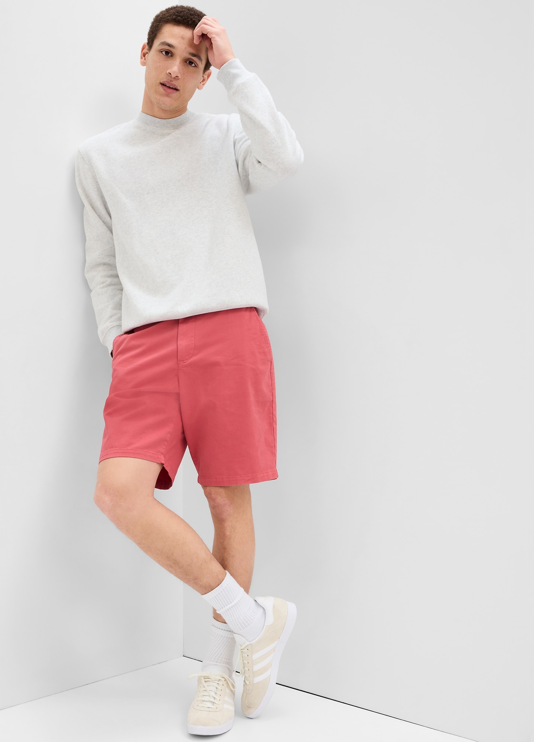 GAP - Bermuda chino in cotone stretch, Uomo, Rosso fragola, Taglia 36
