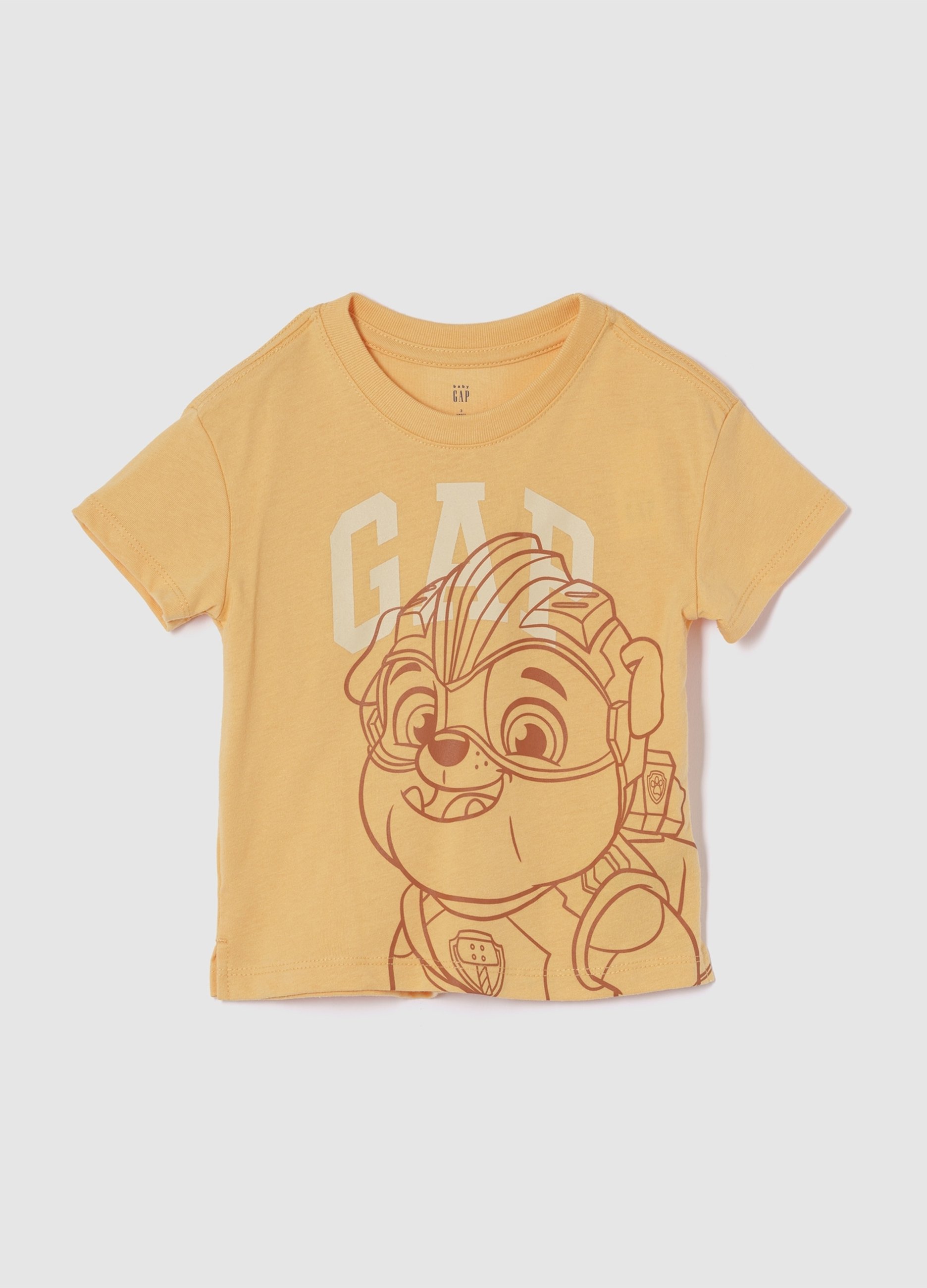 GAP - Maglietta gialla con stampa GAP e personaggio, Arancione chiaro, Taglia 12-18M/74-79