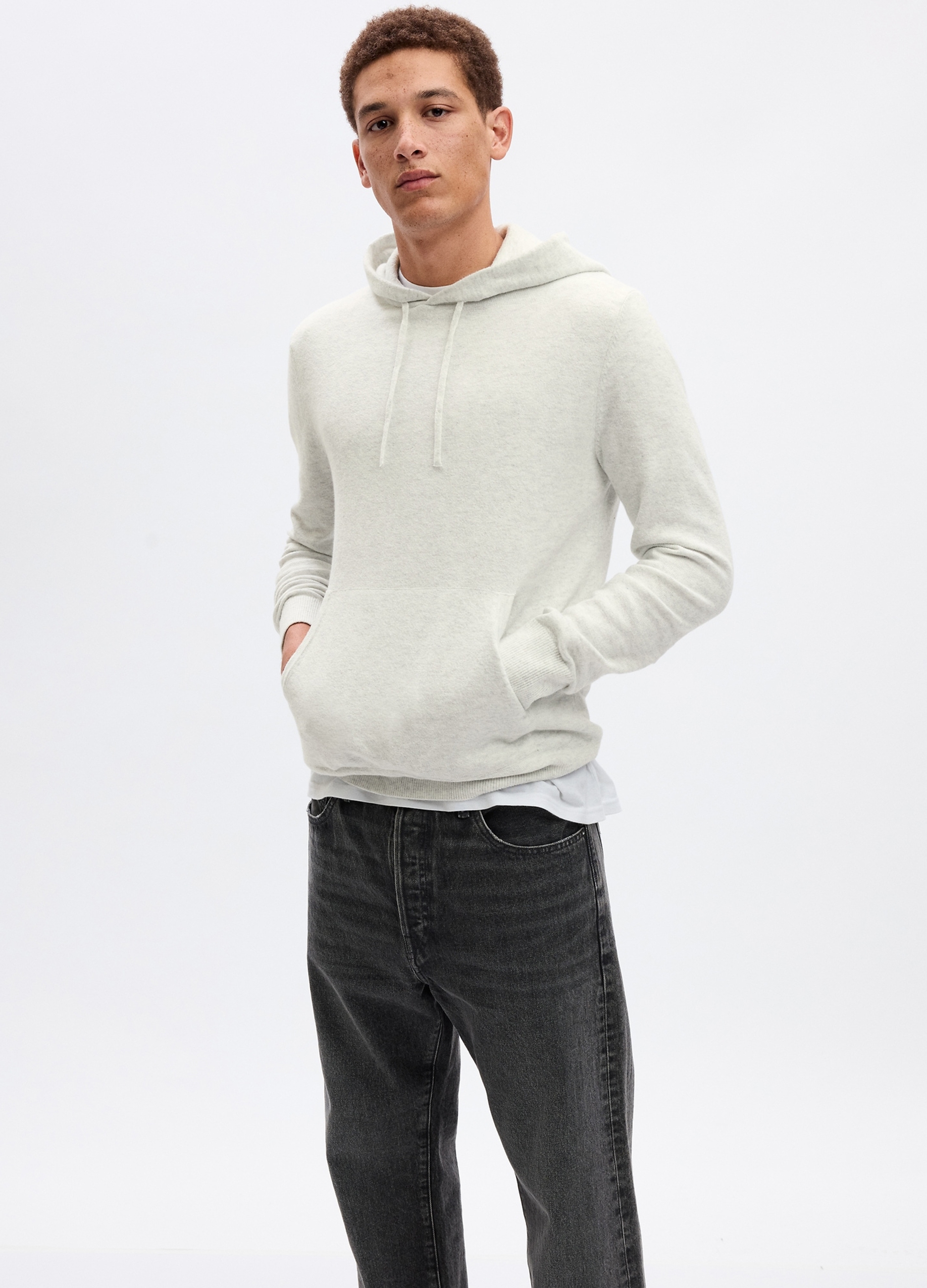 GAP - Maglia con cappuccio, , Grigio chiaro melange, Taglia XL