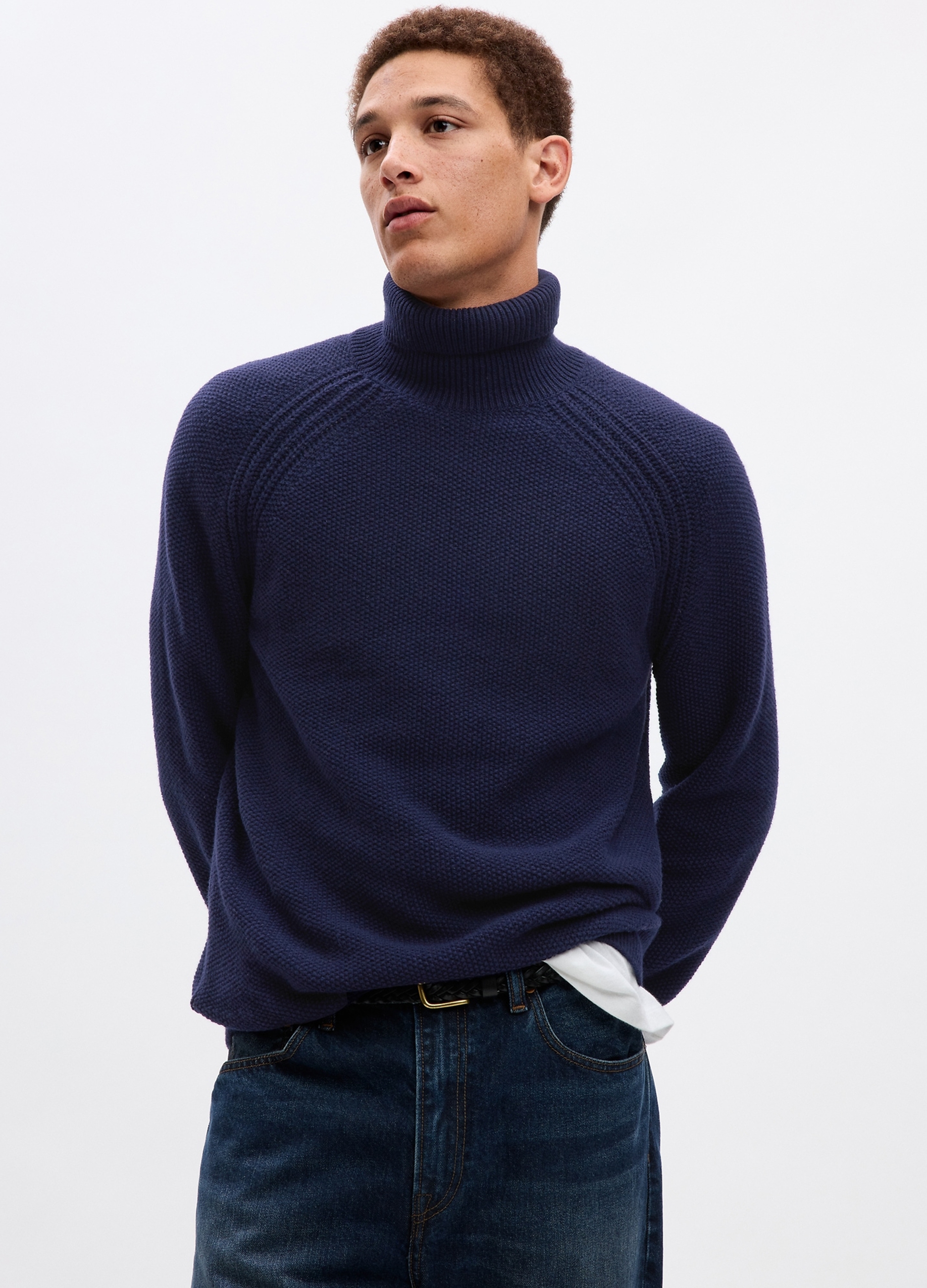 GAP - Pullover con lavorazione a punto riso, , Blu scuro, Taglia XXL