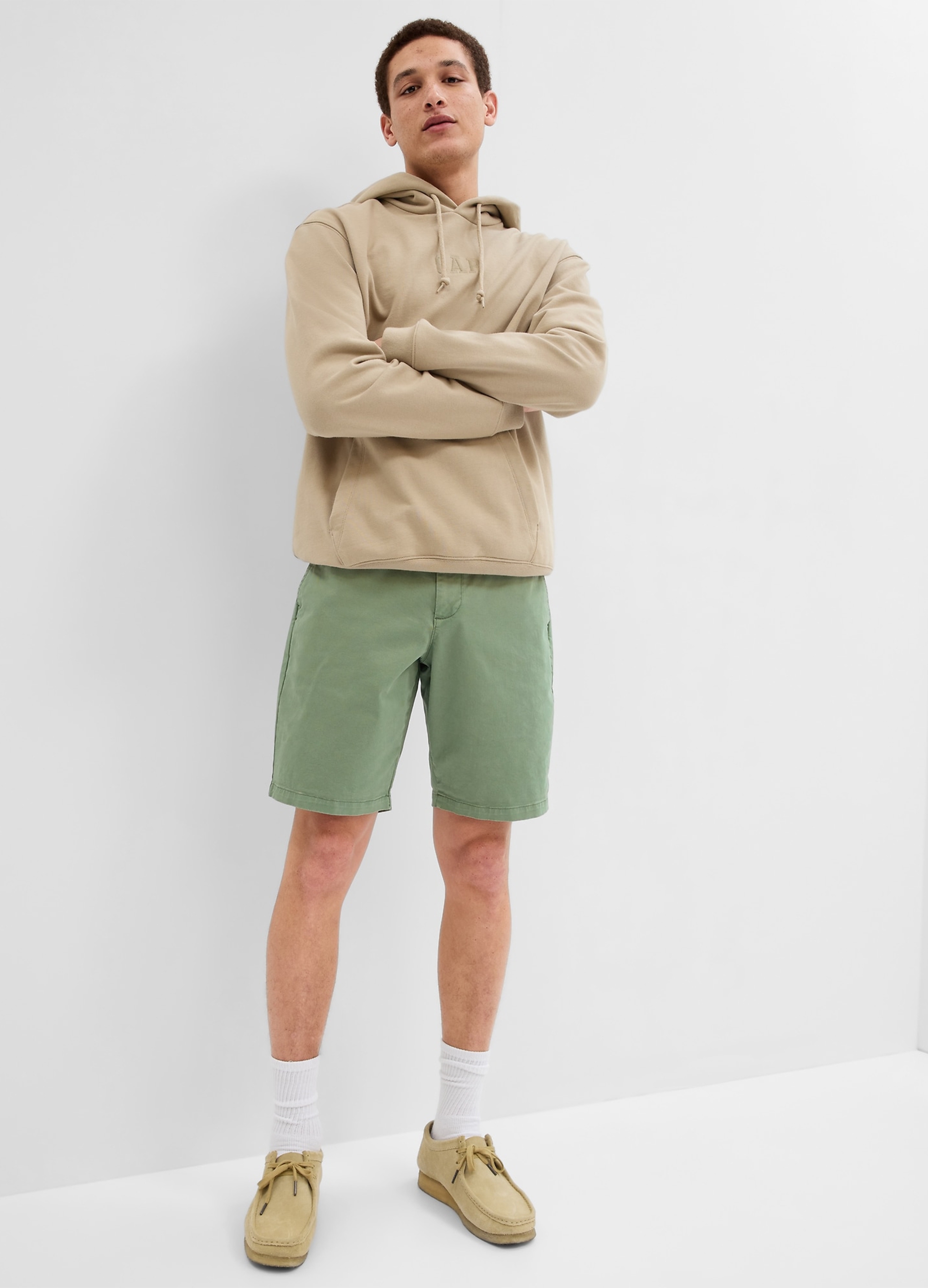 GAP - Bermuda in cotone stretch, Uomo, Verde lime, Taglia 30